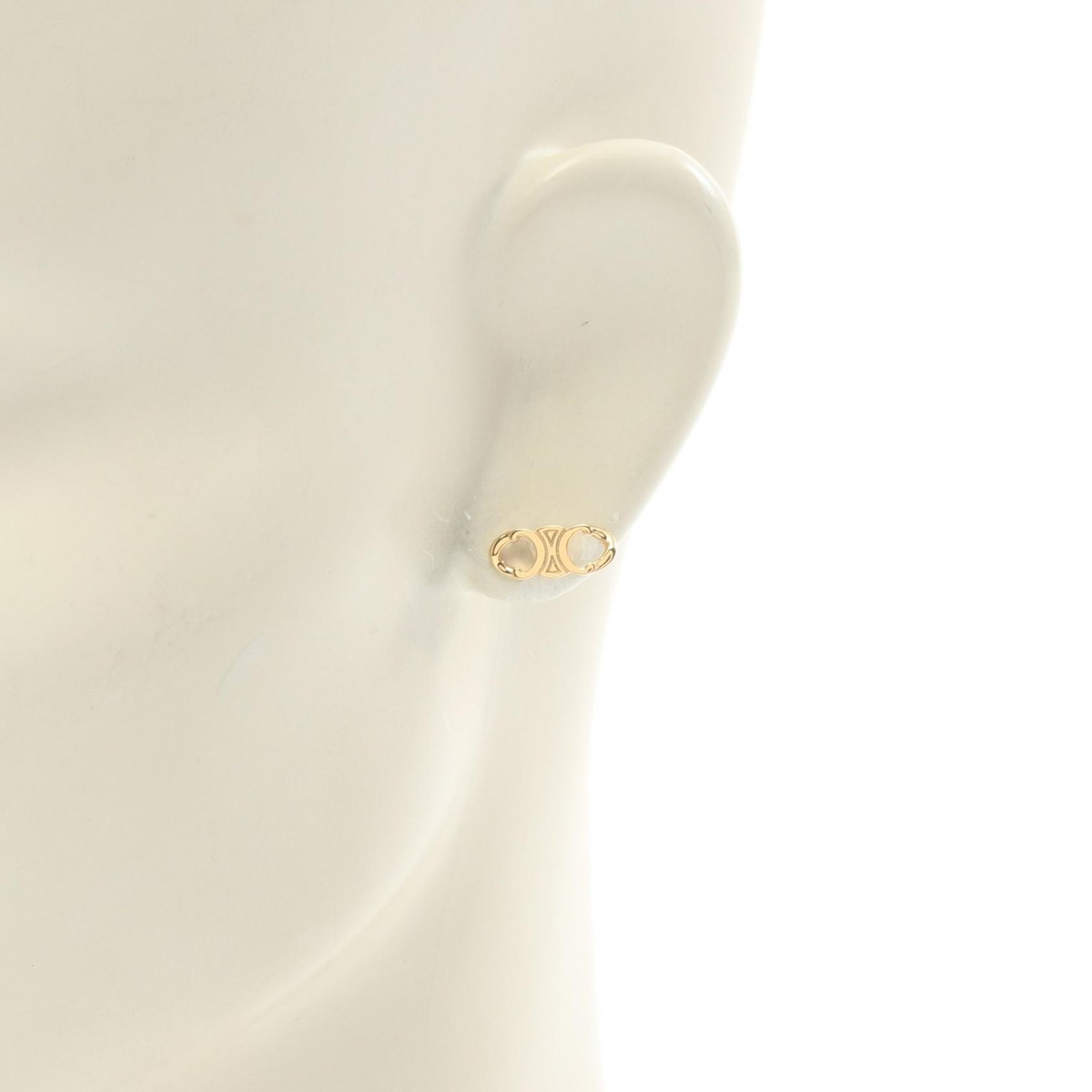 CELINE Triomphe Gourmette Studs Pierced earrings Gold Plated