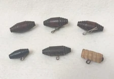 6 Vintage WOODEN TOGGLE SWEATER COAT BUTTONS