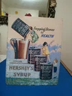 1998 Vintage Hershey's Syrup Tin Sign "Stepping Stones to Health" Chocolate
