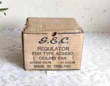 1940s Vintage GEC Electric Fan Regulator Advertising Cardboard Box England CB916