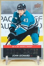 2021-22 Upper Deck Debut Dates #DD-2 John Leonard - San Jose Sharks