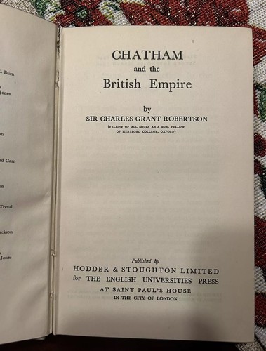 Chatham And The British Empire:Grant Robertson, 1948,Lovely Condition,HC Vtg - Picture 7 of 8