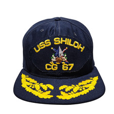 VTG New Era Cap ML Men Navy USS Shiloh CG67 U...