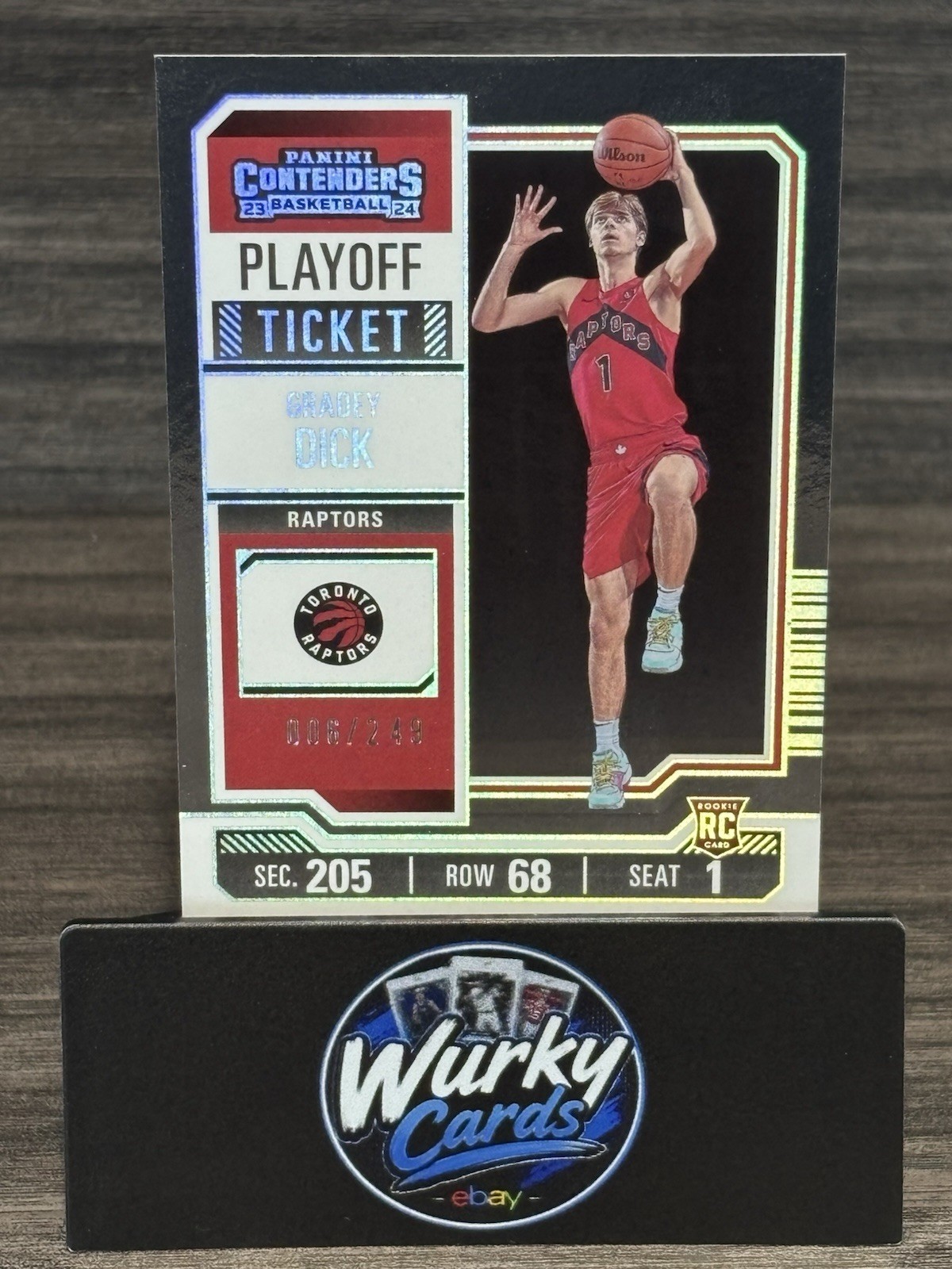 2023-24 Panini Contenders Playoff Ticket Rookie Gradey Dick RC /249 Raptors