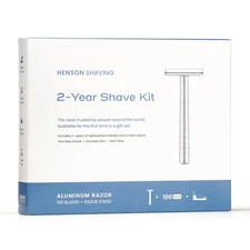 Henson AL13 Safety Razor Shave Set – Includes Safety Razor, Stand & 100 Razor...