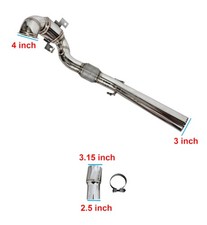 4" DE CAT DOWNPIPE EXHAUSTS PIPE FOR VW GOLF MK7 7.5 GTI AUDI A3 SEAT LEON SKODA