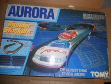VINTAGE AURORA AFX TOMY THUNDER STOCKER RACE SET  SUPER NICE HO SLOT CAR
