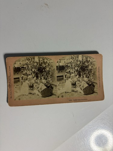 Santa Claus Captured Stereoview Santa Claus 1897 Antique Stereoscope Photo