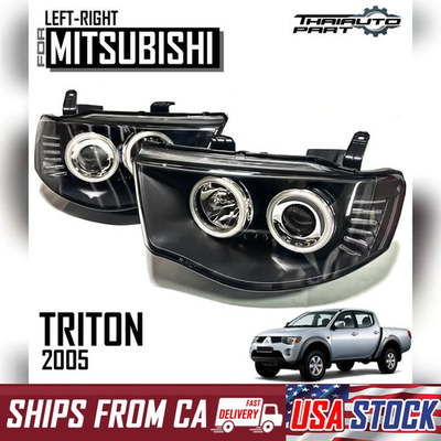 #ad #ad Pair Headlight Lamp Projector For Mitsubishi L200 Triton Pickup MN GL 2005 2014 $380.37