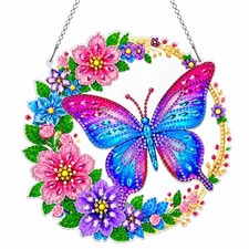 Butterfly DIY Diamond Art Kits Acrylic Hanging Suncather for Adults