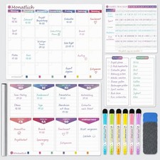 Listing image for Magnetic Whiteboard Family Planner Weekly Planner+Monthly Planner+Habit Tracker+...
