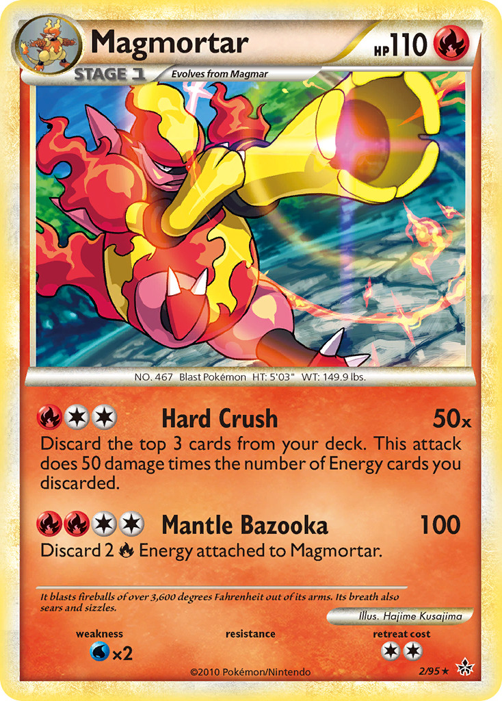 MAGMORTAR 2/95 HOLO RARE HGSS UNLEASHED POKEMON TCG NM