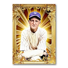Herb Pennock Golden Icon Art Card 02/20 Starpop Signed Baseball Short Print
