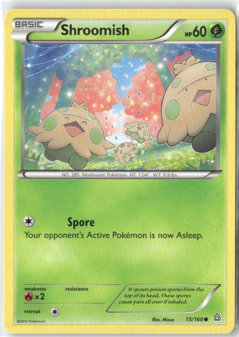 Shroomish 15/160 Common Primal Clash Pokemon Near Mint