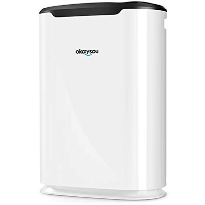 OKAYSOU AIR PURIFIERS FOR HOME LARGE BED ROOM ULTRA DUO 3 FILTERS - WHITE