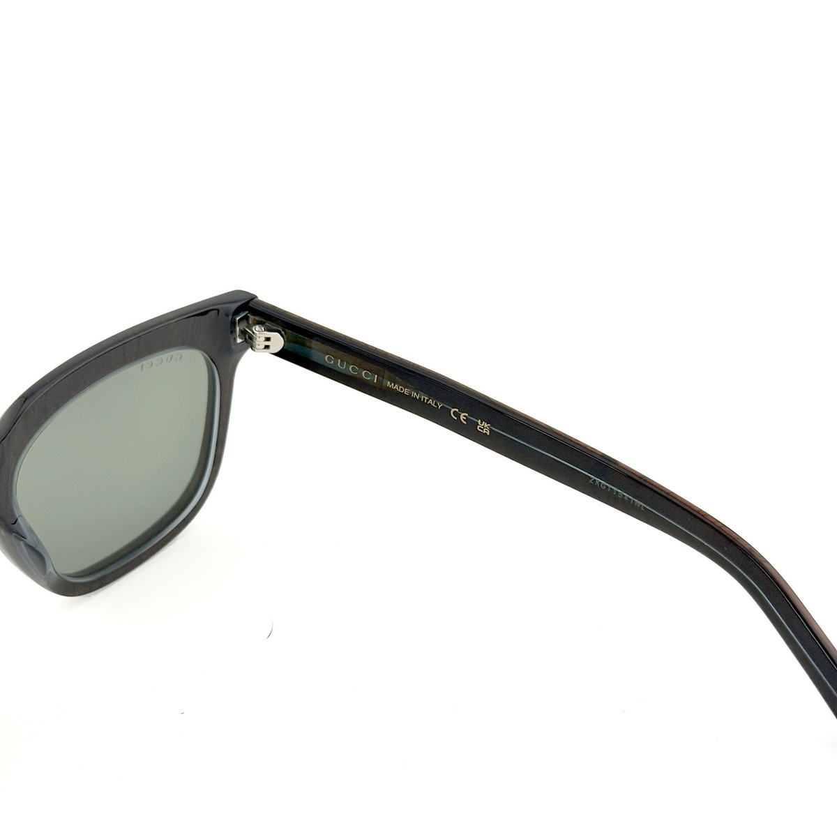 GUCCI 1523 Gg1523S Brown Wood Print Green Narrow Unisex Square