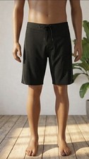O Neill Hyperfreak Heat S-Seam Solid 21 Boardshorts Black Silver Mens Sz 30 NWT