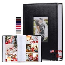 Photo Album 4x6 Photos 300 Pockets with 13x9x1.8 in - Memo A - Black
