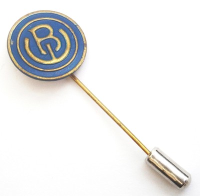 B597) B Buchstabe Monogramm Vintage Werbung Krawatte Anstecknadel Anstecker