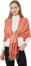 Soft Silky Pashmina Shawl Wraps Solid Colors Scarf for Wedding Evening Dresses