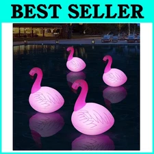 Glow in The Dark Flamingo Lights - Solar Powered Pool Decor
