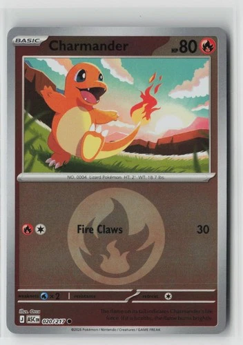Pokemon Charmander (Energy Symbol Pattern) #020/217 ME: Ascended Heroes