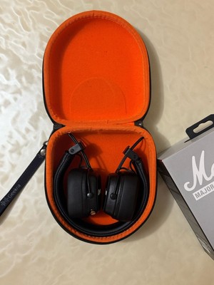 Marshall Major IV 4 Wireless On-Ear Headphone - Black + Unique Case (GREY/ORANGE