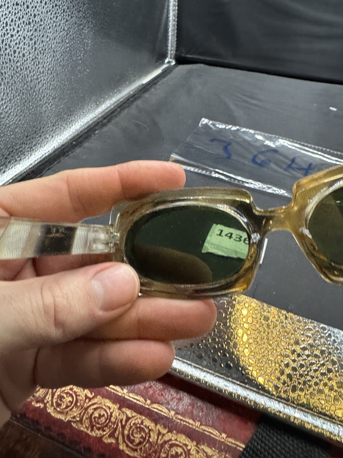 RECTANGULAR MIDCENTURY TORTOISE Gray  FRAME 1960'… - image 5