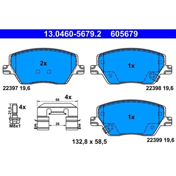 ATE 13.0460-5679.2 Bremsbelagsatz, Scheibenbremse FüR Fiat-image