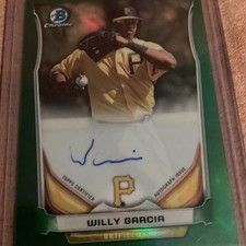 2014 Bowman Chrome- Prospect Autograph Willy Garcia Green Refractor /75 (AU, RC)