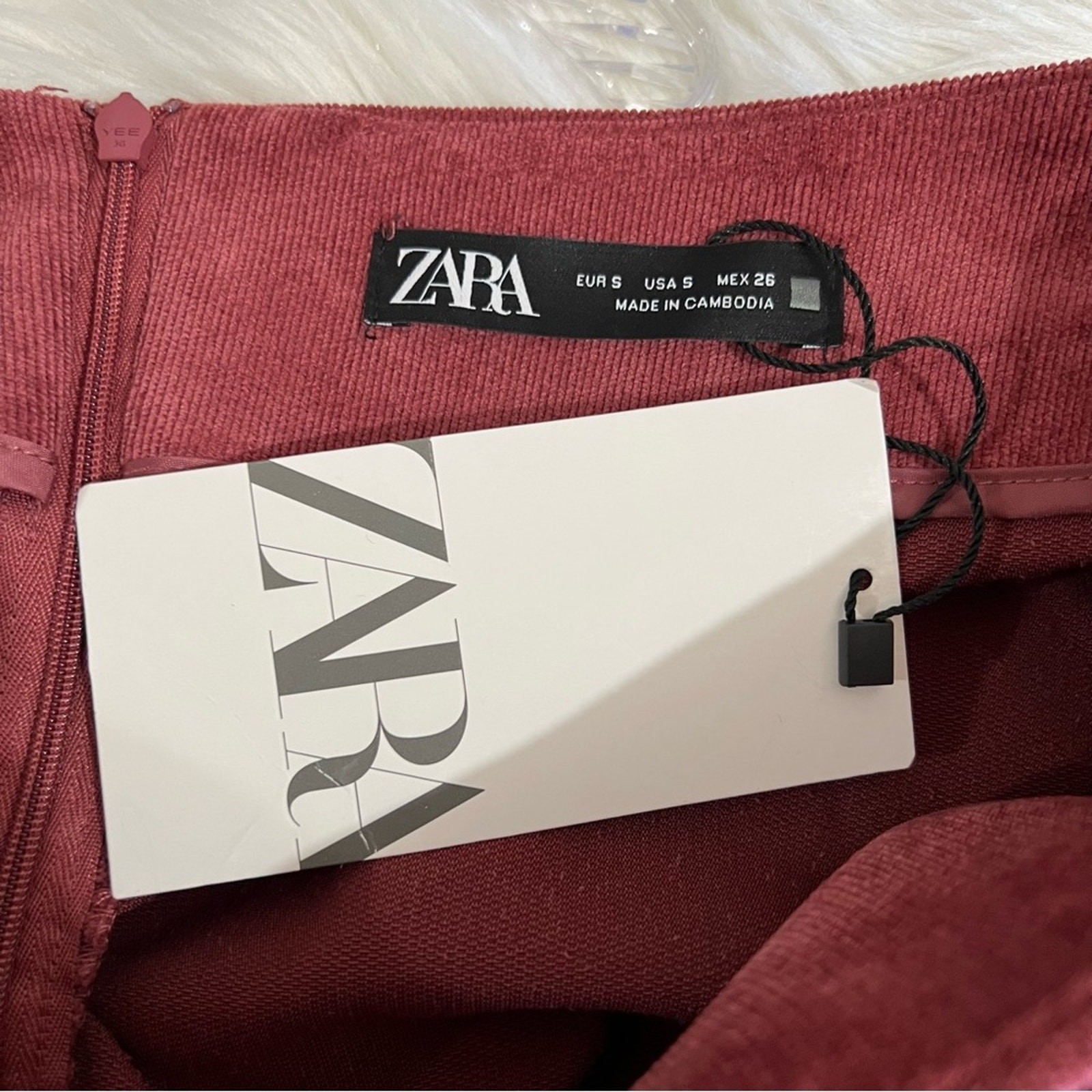 Zara Faux Suede Ruched Mini Skirt thumbnail 4