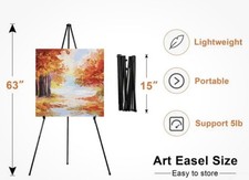 63" Folding Adjustable Easel Stand for Sign Poster Displays w/ Carrying Bag NEW