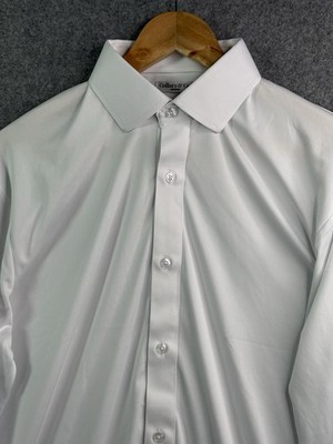 Collars & Co White Long Sleeve Button Down Quattro Flex Shirt Medium
