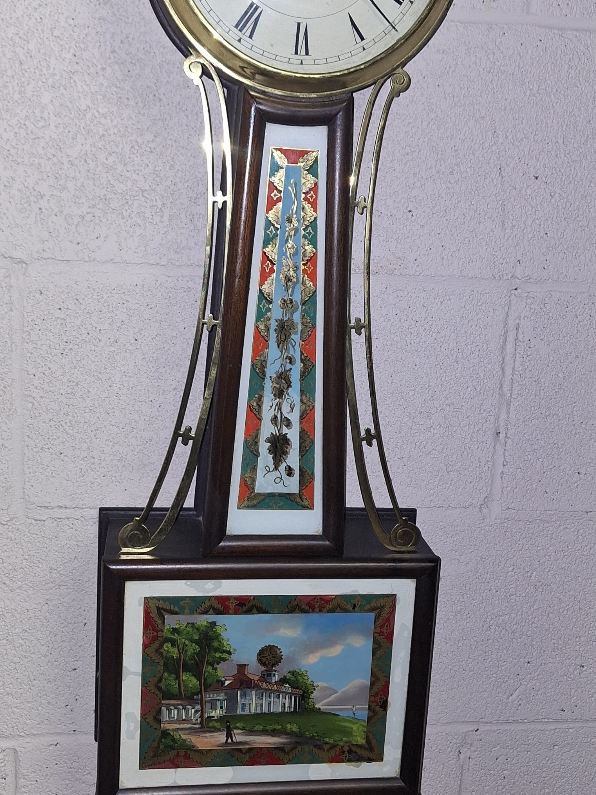 Rare Herschede 8 Day Banjo Wall Clock Working Weight Driven Shreve Crump Boston