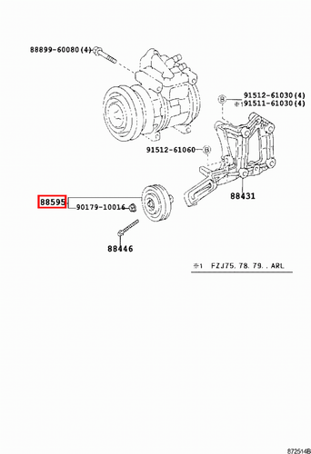 Genuine LandCruiser FZJ80 FZJ79 FZJ78 FZJ76 1FZ Air Conditioner Idler Pulley - Picture 8 of 20