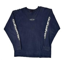 Quiksilver Spellout Long Sleeve T-Shirt - Large Navy Cotton