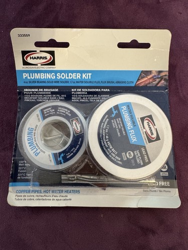 HARRIS 4 oz Plumbing Solder Kit w/ Flux, Brush, Abrasive Cloth, Model: 333559