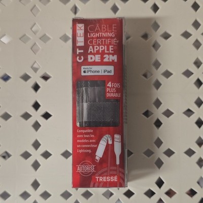 CT TEK 6ft Apple MFi Certified Braided Nylon Lightning Cable for iPhone/iPad