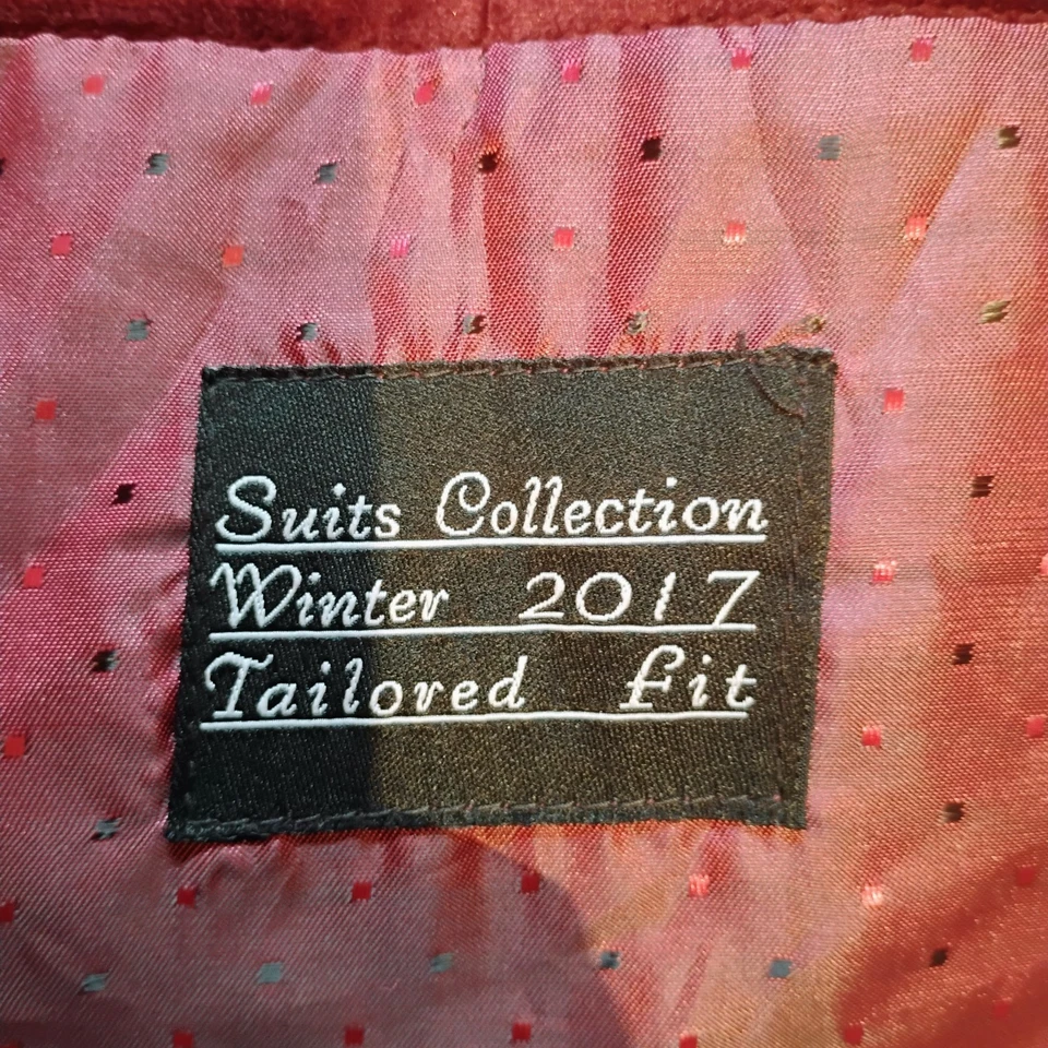 Blazer Abrigo Deportivo Estilo Terciopelo Rojo Granate DE COLECCIÓN Para Hombres Talla 50 Fiesta Único Foto 2 de 4