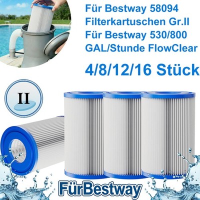 Für Bestway Filter Größe 2 II 4-16x Set Poolfilter Filterkartusche Filterpatrone