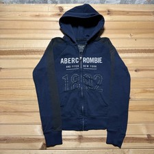 Vintage Y2K Abercrombie Fitch New York 1892 Full Zip Hooded Jacket Youth Small