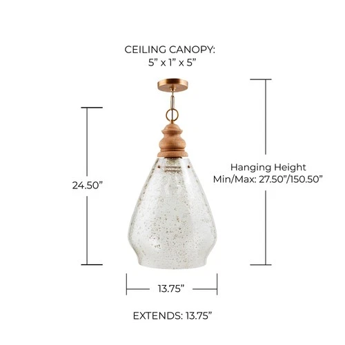 Capital 13 3/4"W Light Wood and Stone Seeded Pendant Light - Picture 7 of 7