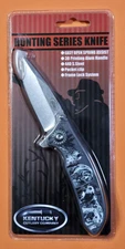 KENTUCKY CUTLERY COMPANY - " BEARS " - HUNTING SERIES POCKET KNIFE /w BELT CLIP