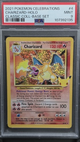 PSA 9 Charizard Holo 4/102 Pokemon Celebrations: Classic Collection 2021 ENGLISH