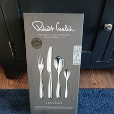 Robert Welch STANTON Cutlery Set- 24 Pieces/6 Place Settings Bright High Quality