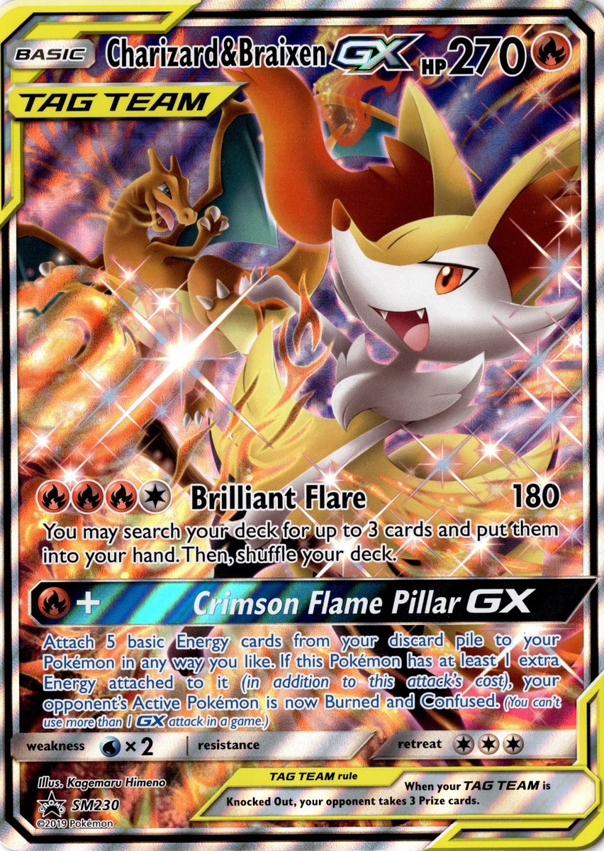 Charizard & Braixen GX - (SM Black Star Promo) SM230 Jumbo Cards