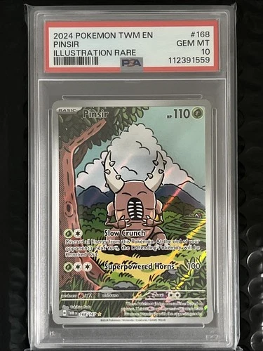 2024 POKEMON TWM EN-TWILIGHT MASQUERADE ILLUSTRATION RARE #168 PINSIR PSA 10