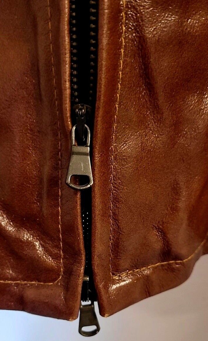 VERA PELLE Lavorazione Artigianale Brown Leather Jacket;US S VERA PELLE Lavorazione Artigianale Brown Leather Jacket;US S