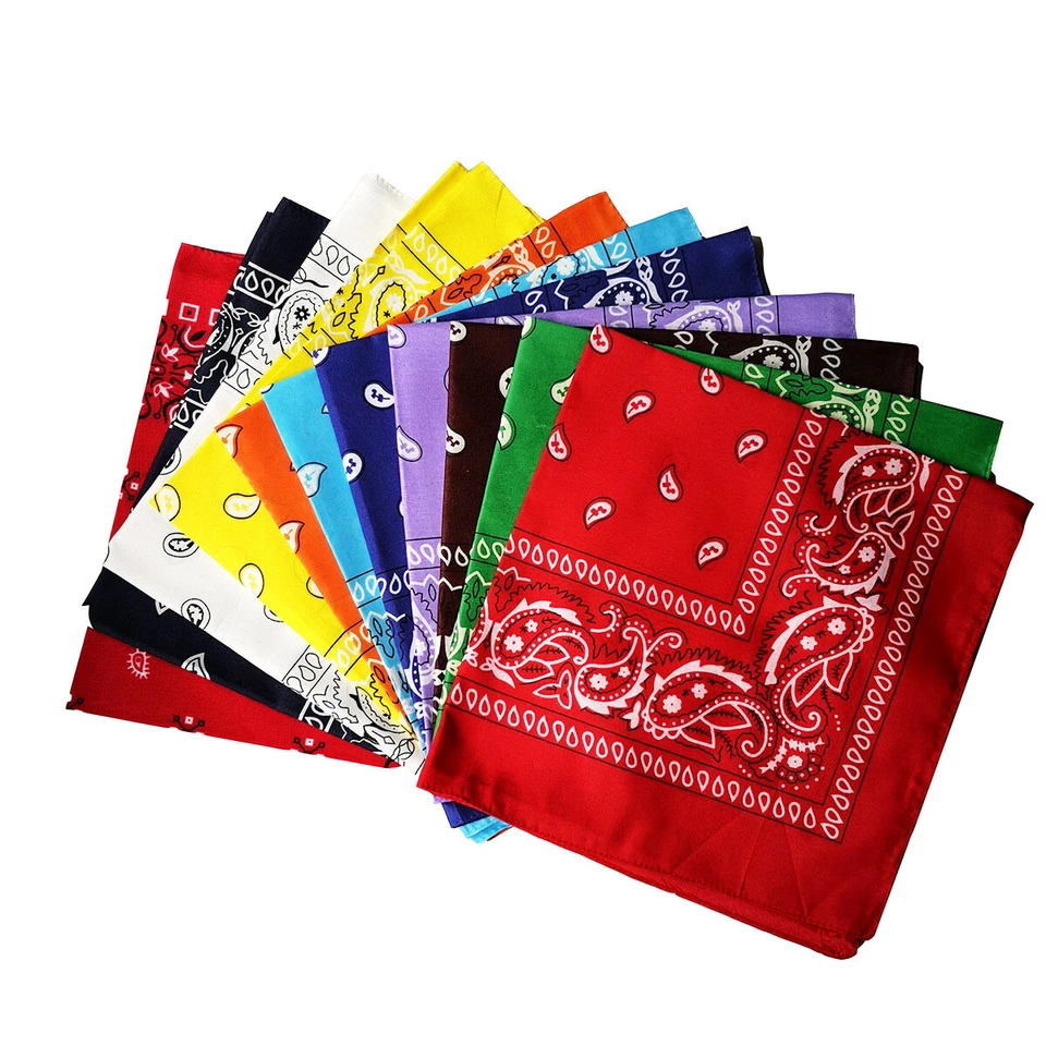 12 Pcs Lot 100% Cotton Paisley Print Bandana Face Cover Head Warp Headband Scarf - Image 3 of 4