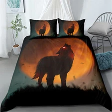 Moon Wolf Single Double Queen King Super King Bed Duvet Quilt Doona Cover Set